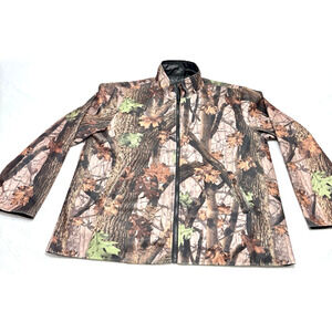 Real Tree Camouflage Men's Fleece Full Zip Jacket Size 2XL Reversible